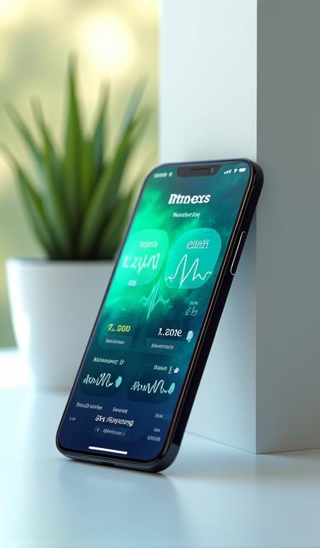Interfaz de aplicación móvil de fitness mostrando gráficos de pulso cardíaco